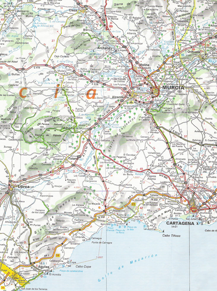 Mazarron Map - Costa Calida - Murcia - Spain